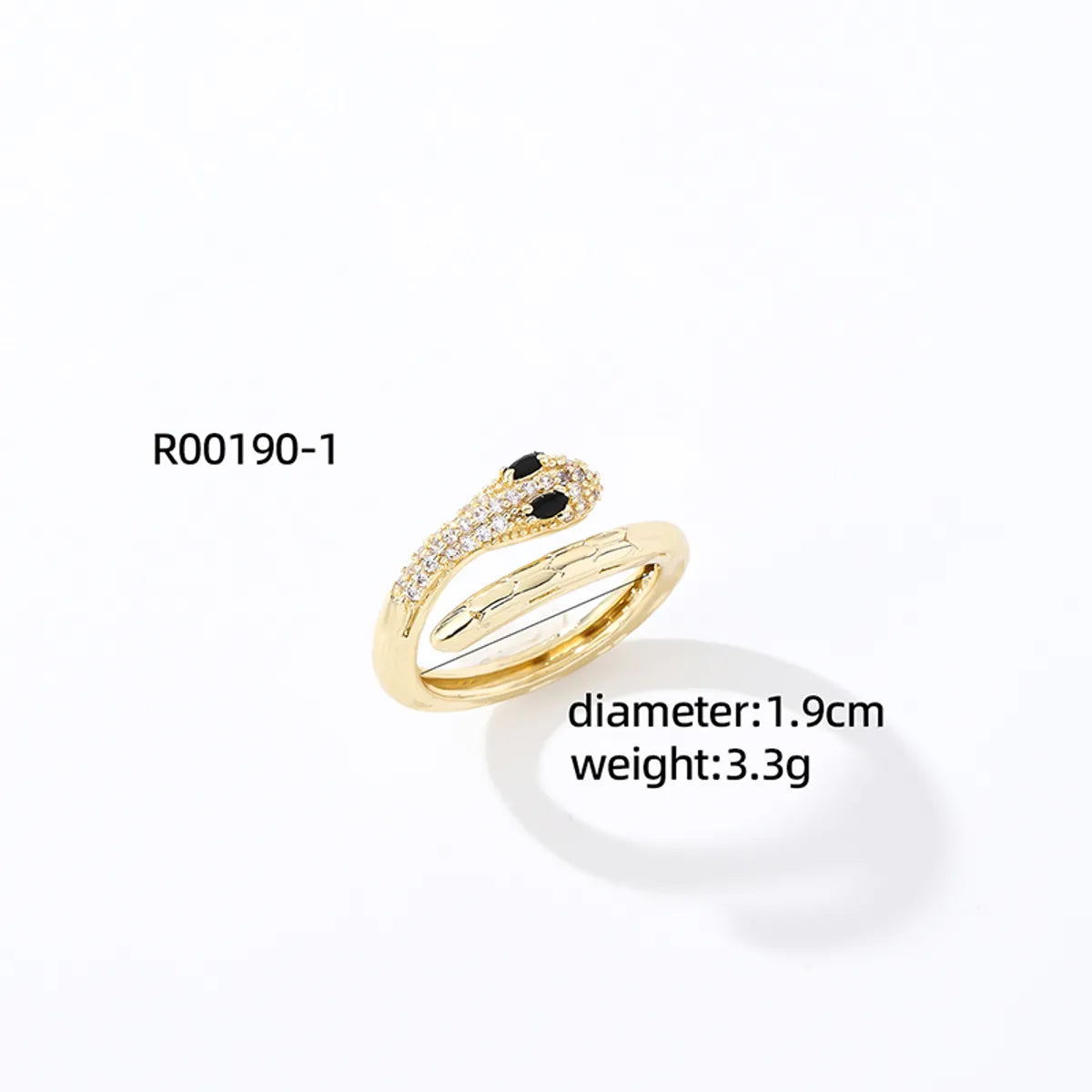 Casual Streetwear Animal Copper Asymmetrical Inlay Zircon Open Rings