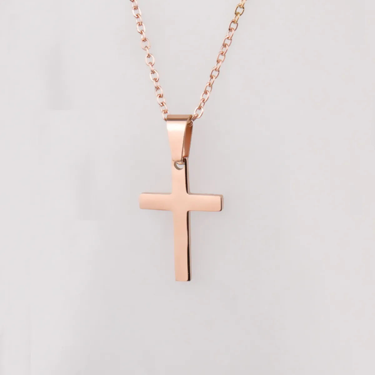 Casual Streetwear Cross Stainless Steel None 18K Gold Plated Unisex Pendant Necklace