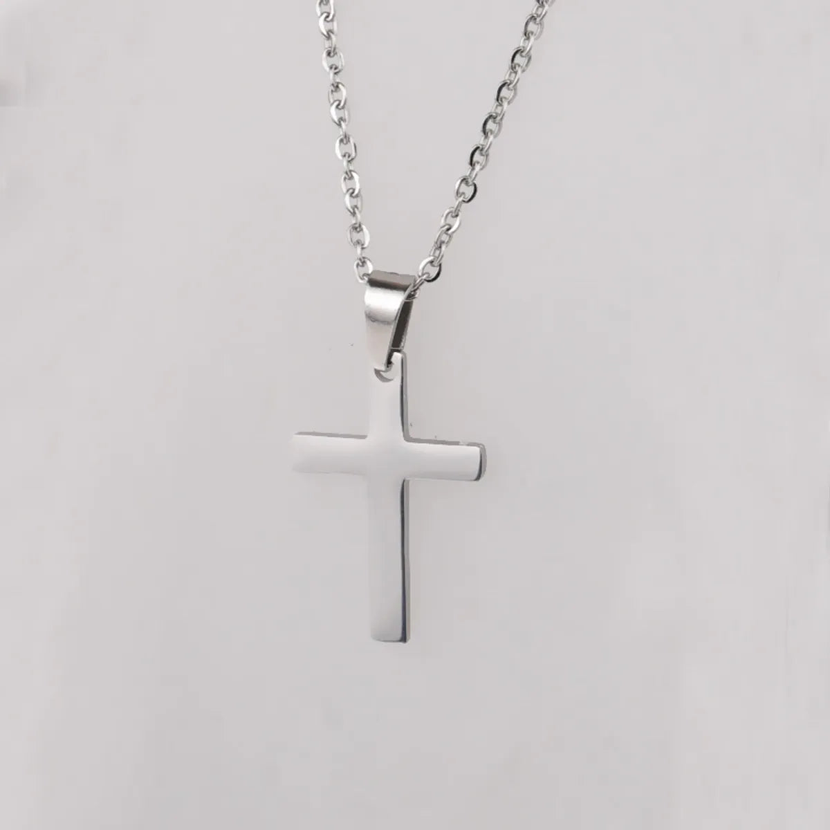 Casual Streetwear Cross Stainless Steel None 18K Gold Plated Unisex Pendant Necklace