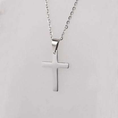 Casual Streetwear Cross Stainless Steel None 18K Gold Plated Unisex Pendant Necklace