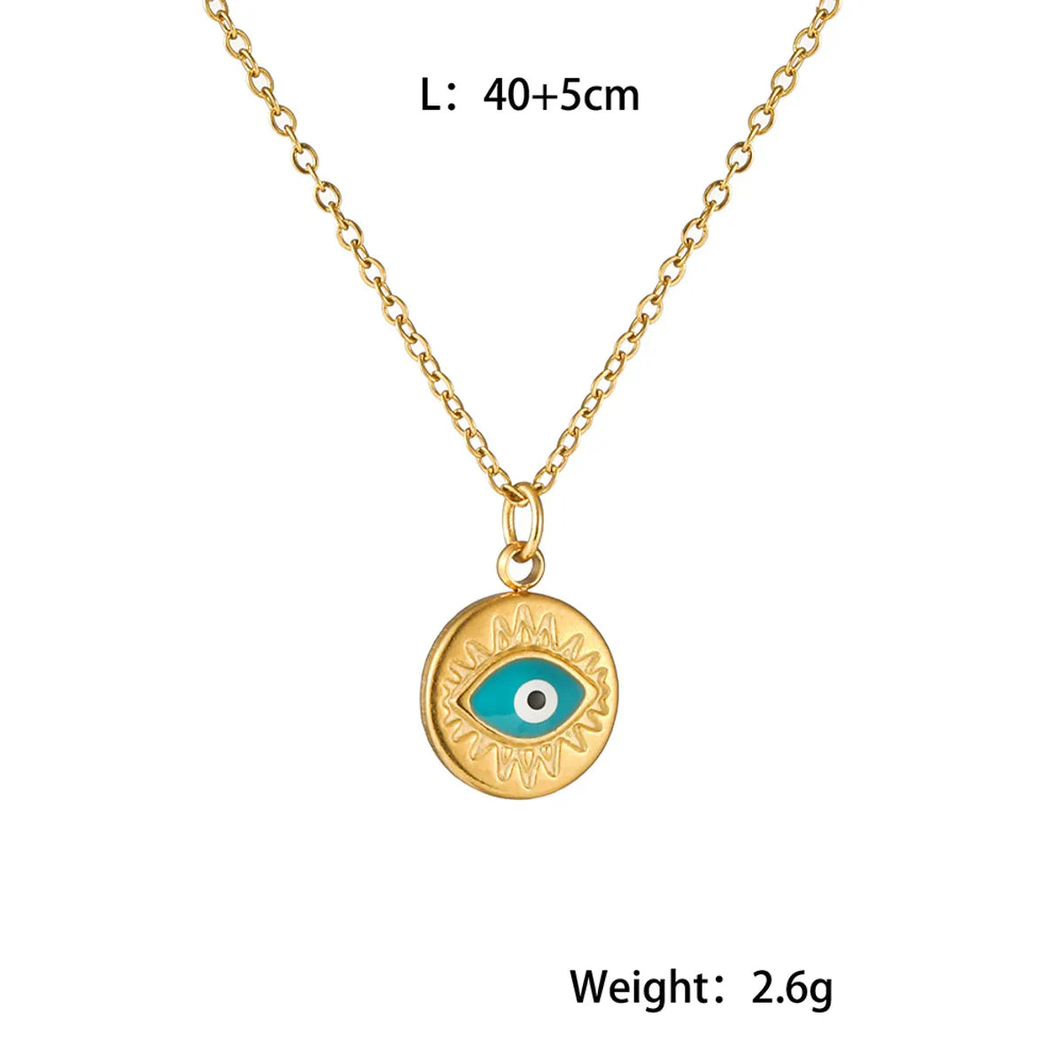 Casual Streetwear Devil's Eye Stainless Steel Titanium Steel Plating Pendant Necklace