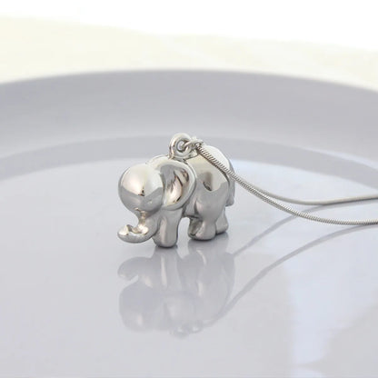 Casual Streetwear Elephant Stainless Steel Pendant Necklace