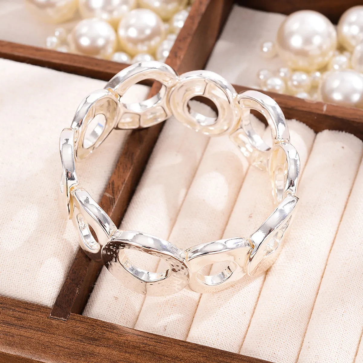 Casual Streetwear Geometric Alloy Plating Silver Plated Women's Bangle