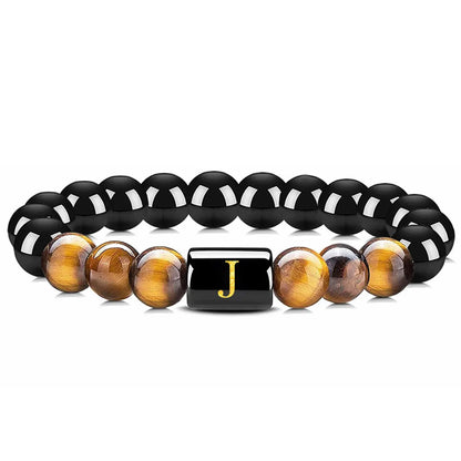 Casual Streetwear Geometric Obsidian Men'S Bracelets