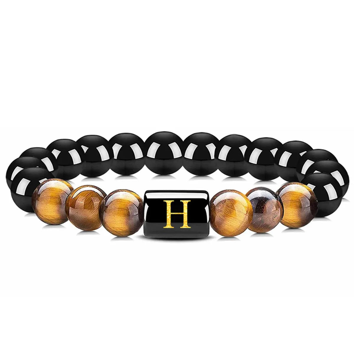 Casual Streetwear Geometric Obsidian Men'S Bracelets