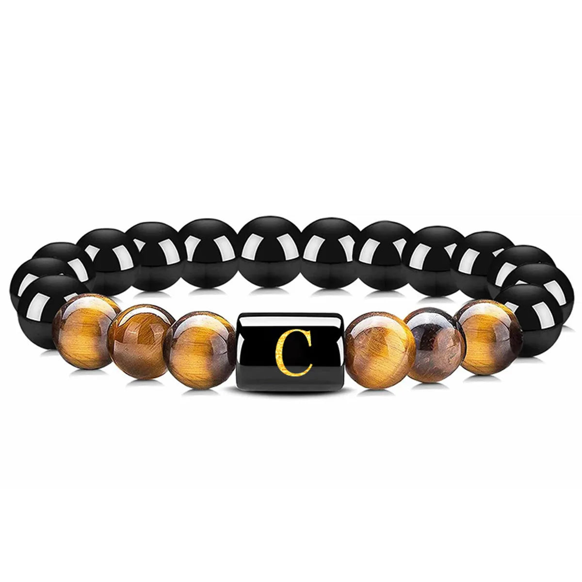 Casual Streetwear Geometric Obsidian Men'S Bracelets