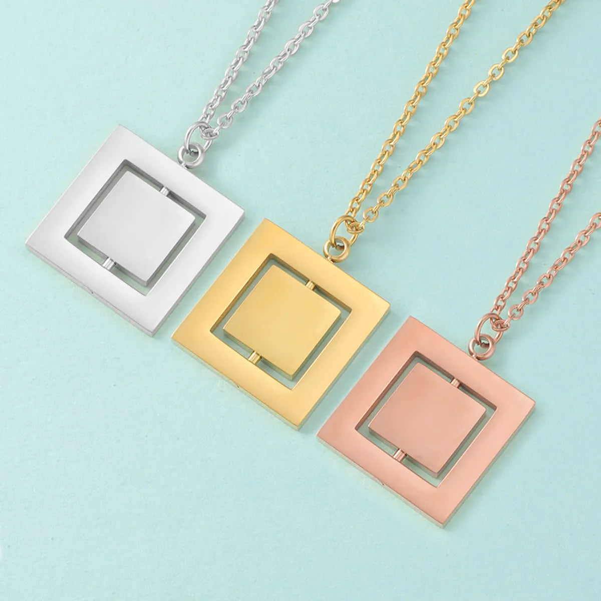 Casual Streetwear Geometric Stainless Steel Pendant Necklace In Bulk