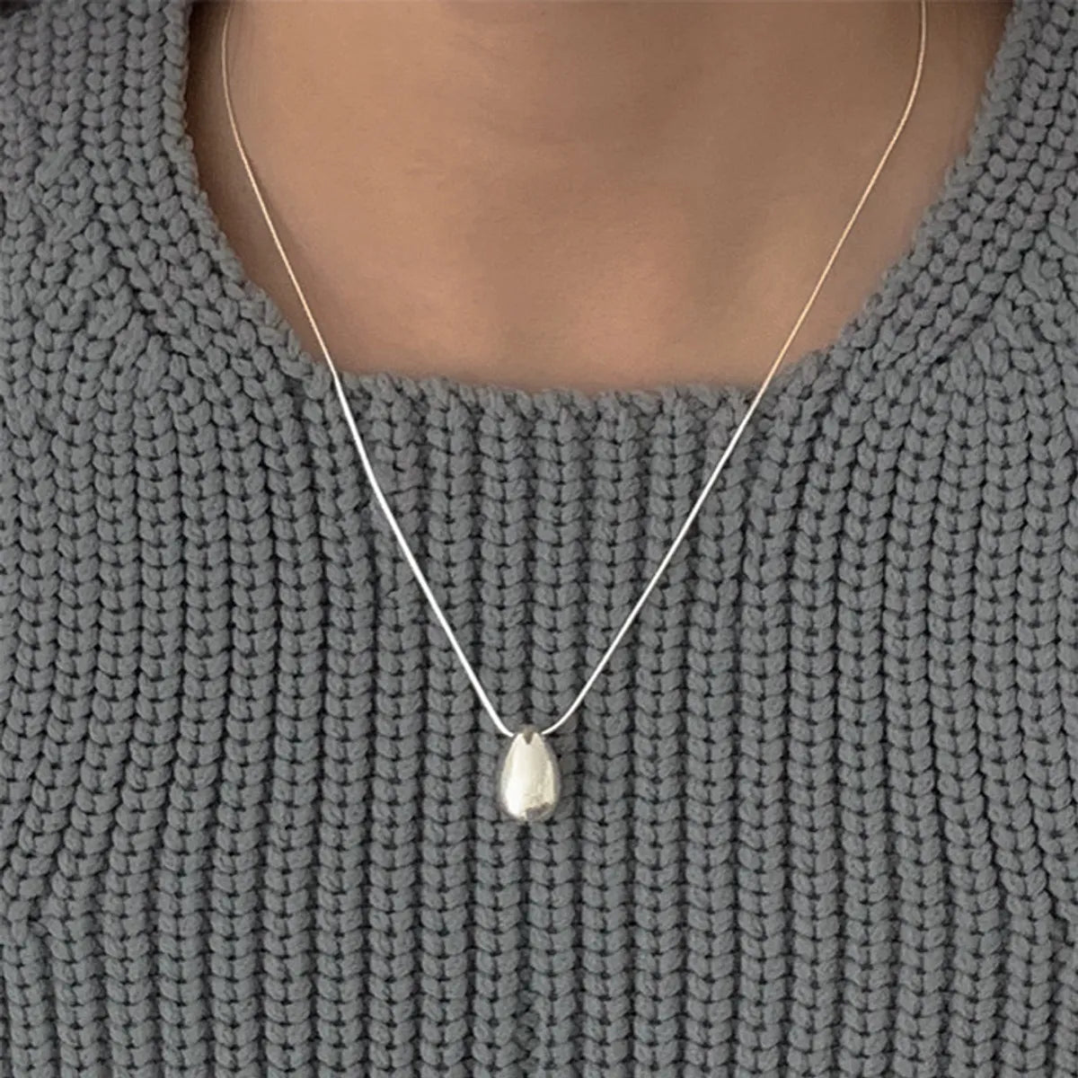 Casual Streetwear Geometric Sterling Silver Pendant Necklace