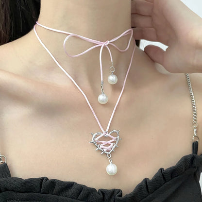 Casual Streetwear Heart Shape Alloy Wholesale Pendant Necklace