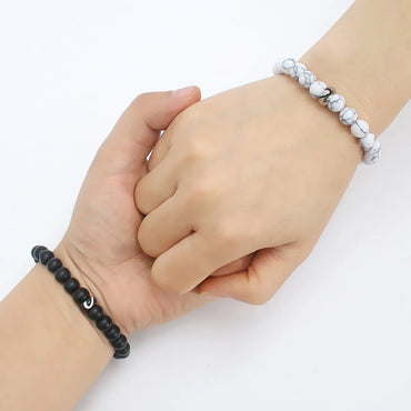 Casual Streetwear Heart Shape Stainless Steel Couple Bracelets