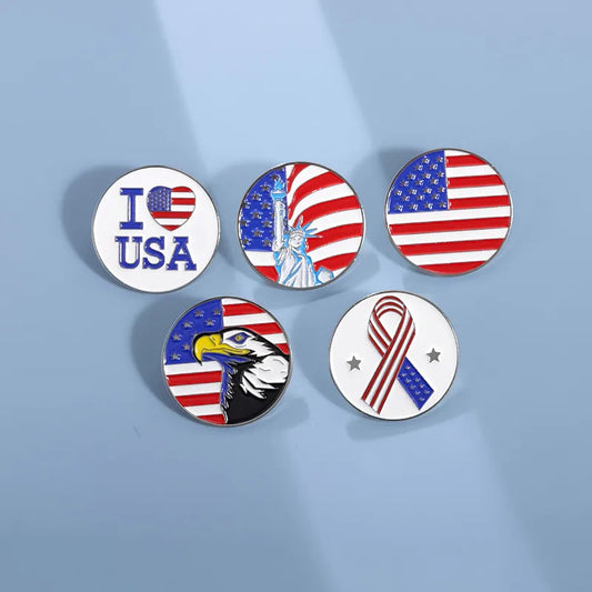 Casual Streetwear Letter American Flag Alloy Plating Unisex Brooches