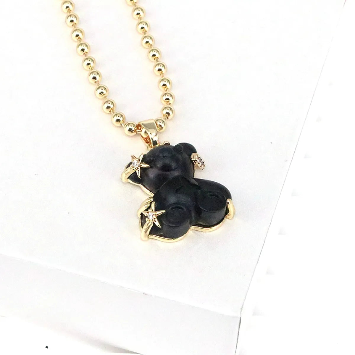 Casual Streetwear Little Bear Copper Gold Plated Pendant Necklace In Bulk