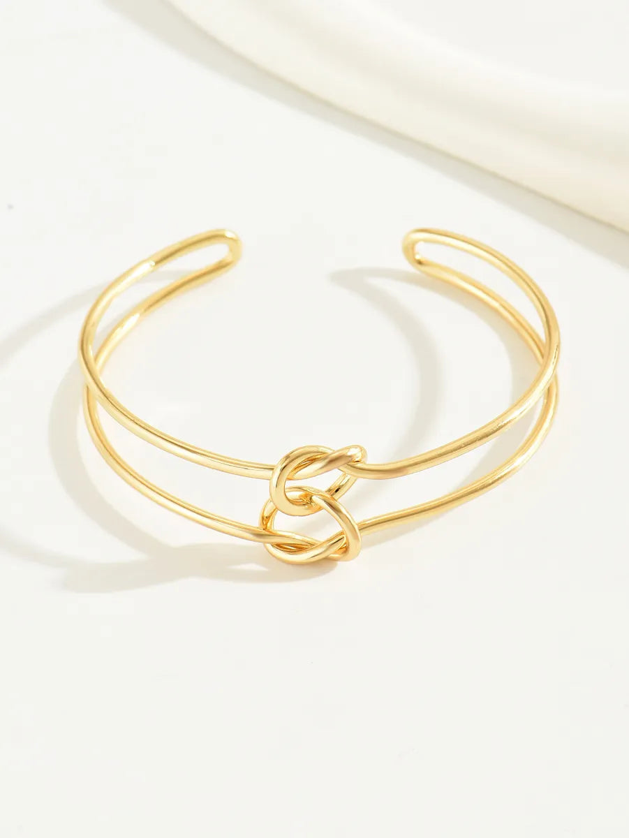 Casual Streetwear Solid Color Alloy Women'S Bangle