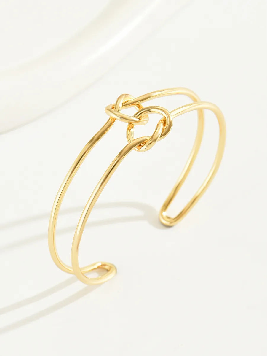 Casual Streetwear Solid Color Alloy Women'S Bangle