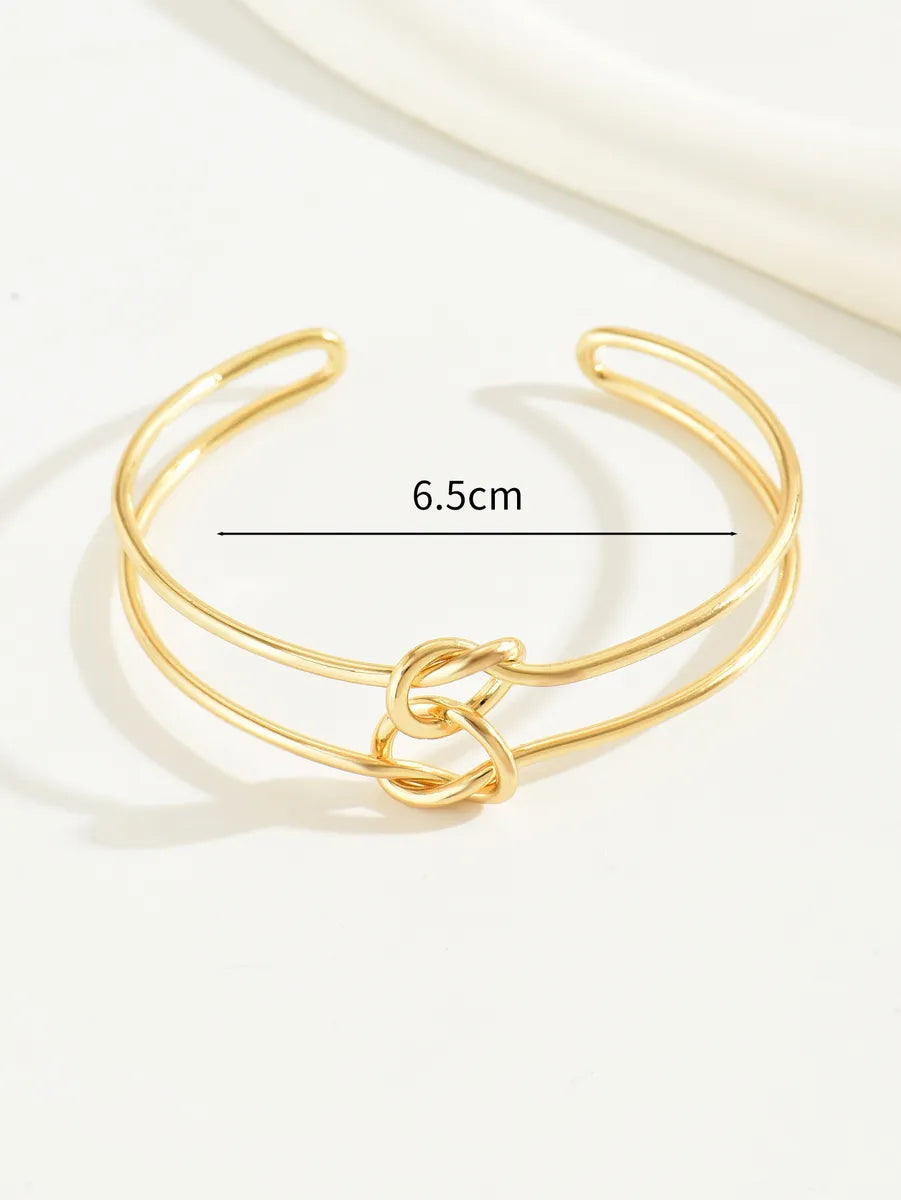 Casual Streetwear Solid Color Alloy Women'S Bangle