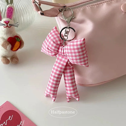 Casual Sweet Bow Knot Cloth Bag Pendant Keychain