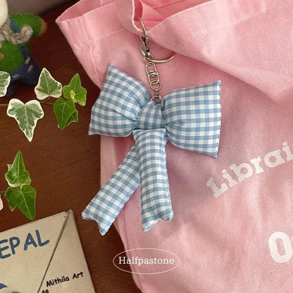 Casual Sweet Bow Knot Cloth Bag Pendant Keychain