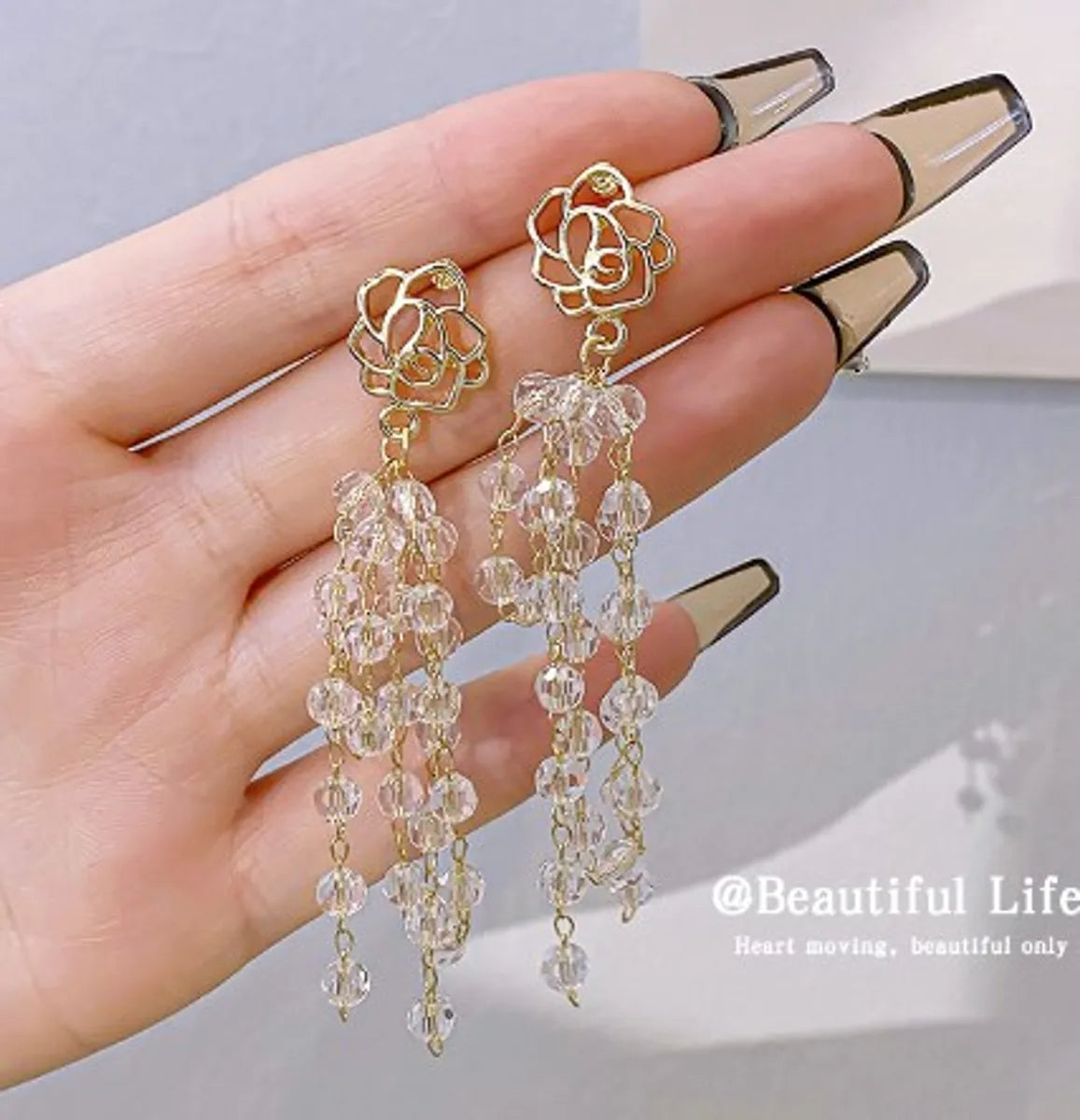 1 Pair Casual Sweet Circle Flower Bow Knot Tassel Plating Inlay Alloy Rhinestones Pearl Earrings