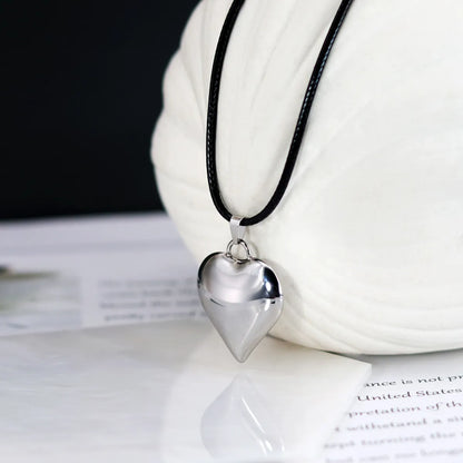 Casual Sweet Commute Heart Shape Titanium Steel Pendant Necklace