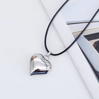 Casual Sweet Commute Heart Shape Titanium Steel Pendant Necklace