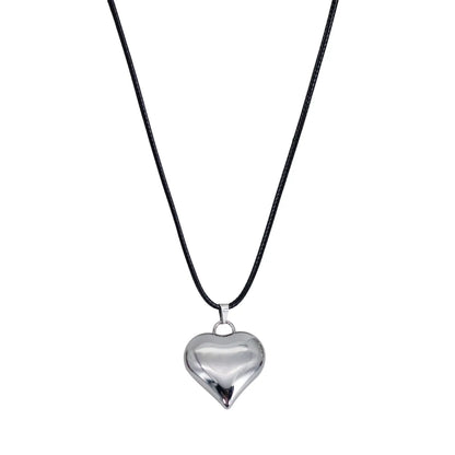 Casual Sweet Commute Heart Shape Titanium Steel Pendant Necklace