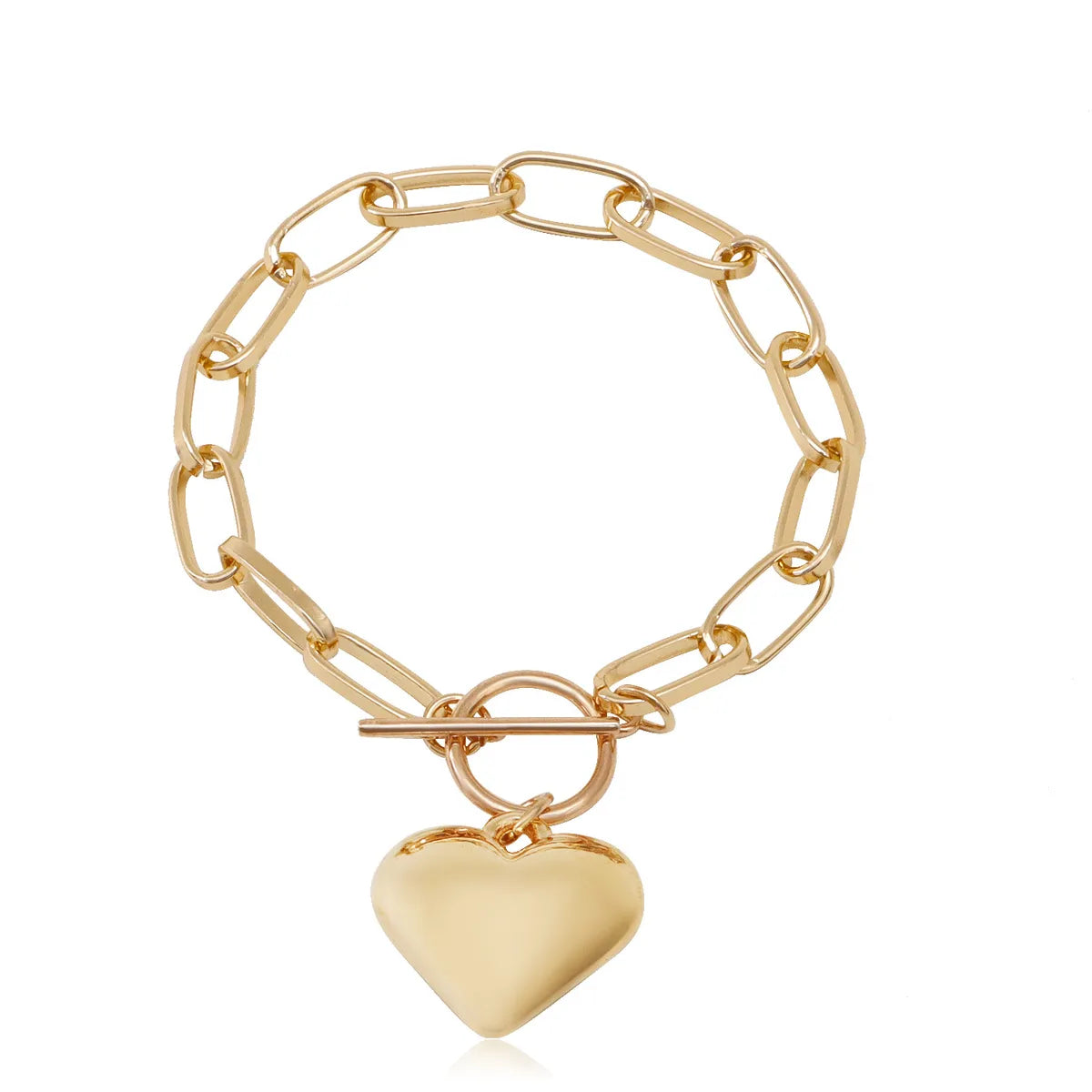 Casual Sweet Heart Shape Alloy Plating Women'S Bracelets