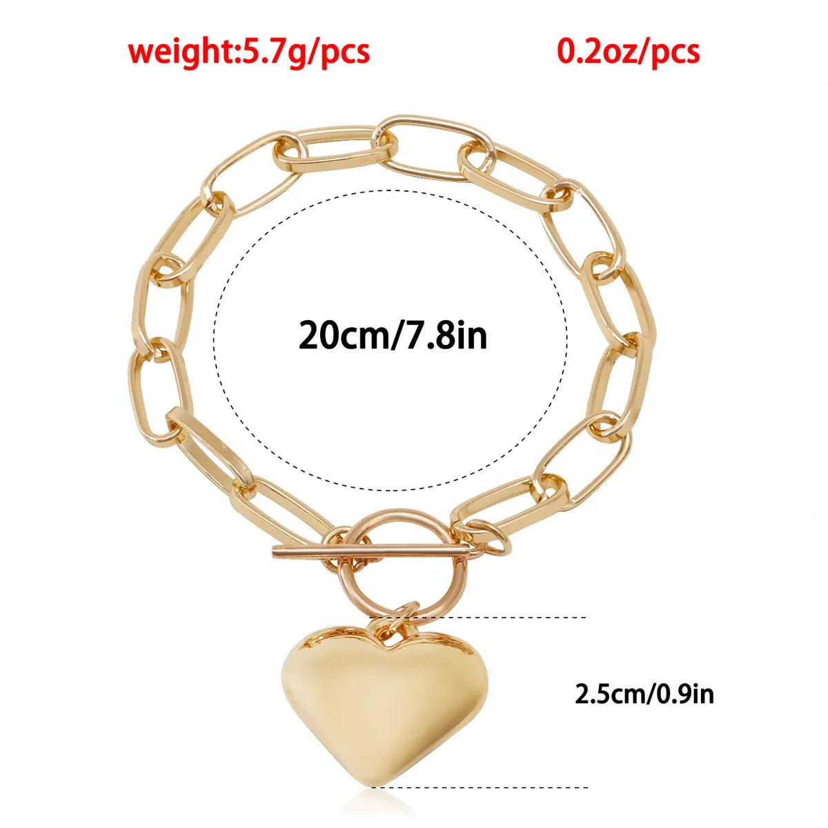 Casual Sweet Heart Shape Alloy Plating Women'S Bracelets