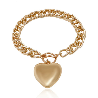 Casual Sweet Heart Shape Alloy Plating Women'S Bracelets