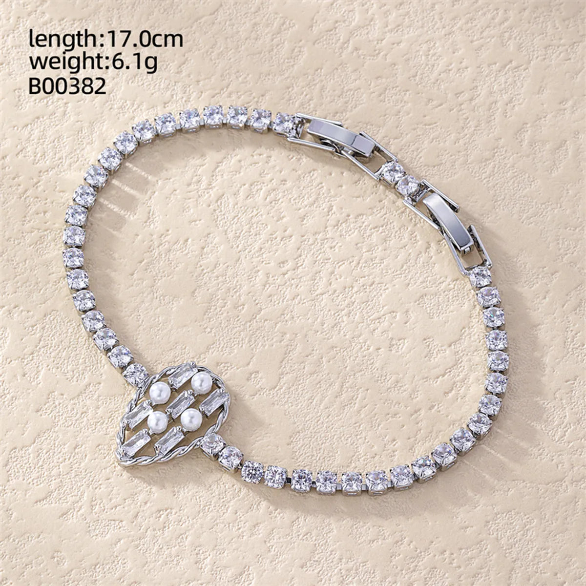 Casual Sweet Heart Shape Flower Butterfly Copper Inlay Zircon Bracelets