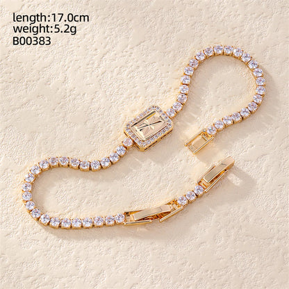 Casual Sweet Heart Shape Flower Butterfly Copper Inlay Zircon Bracelets