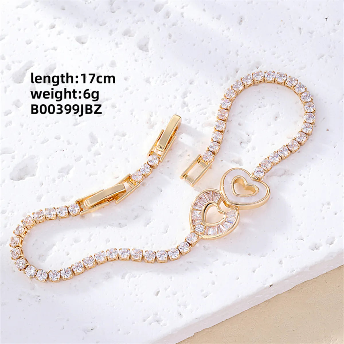 Casual Sweet Heart Shape Flower Butterfly Copper Inlay Zircon Bracelets