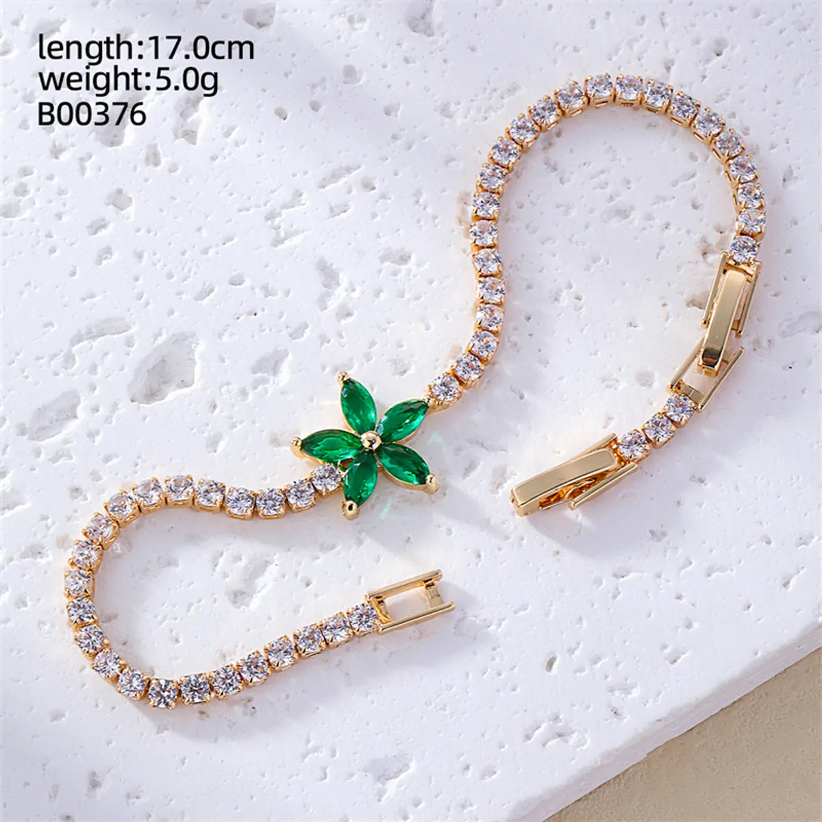 Casual Sweet Heart Shape Flower Butterfly Copper Inlay Zircon Bracelets