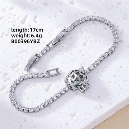 Casual Sweet Heart Shape Flower Butterfly Copper Inlay Zircon Bracelets