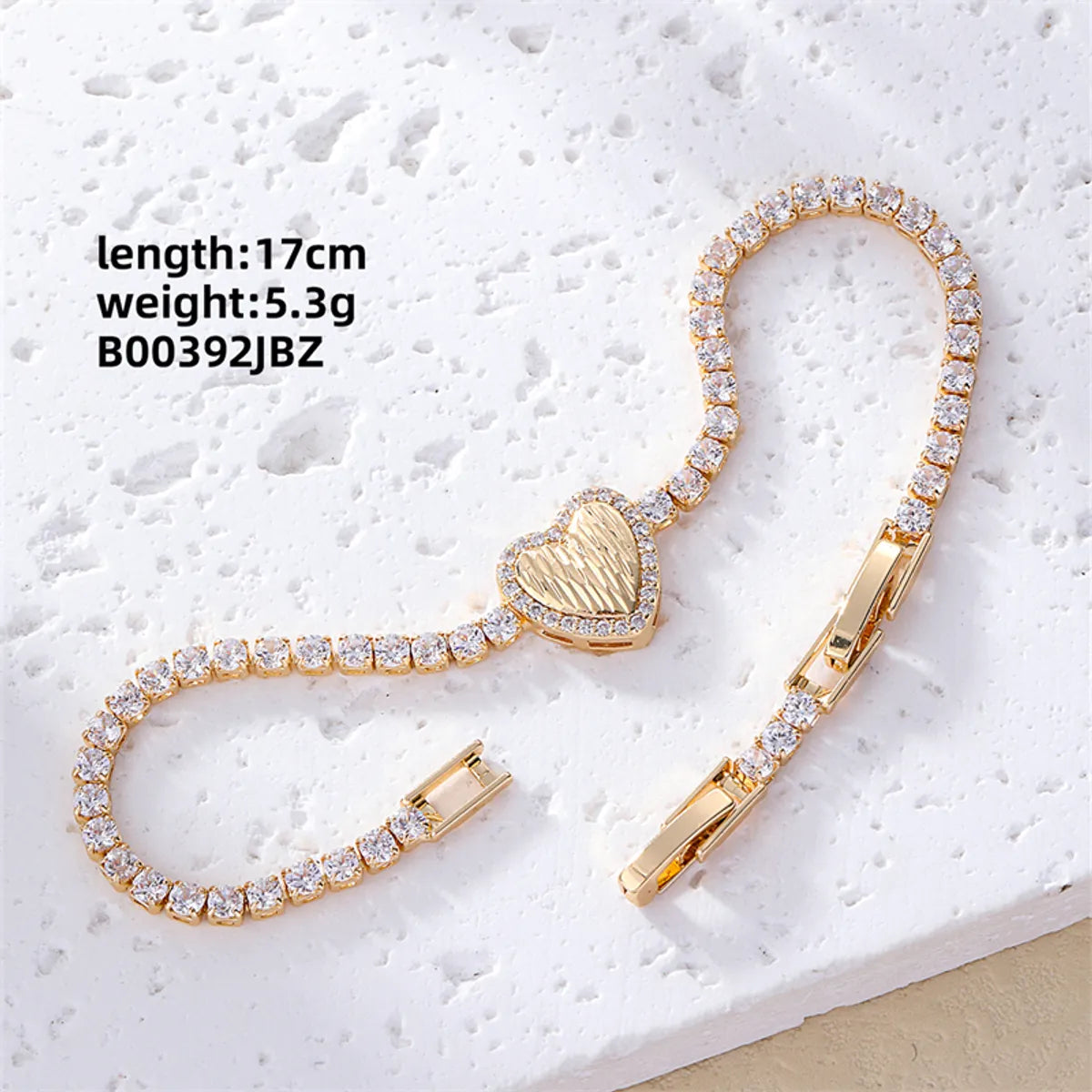 Casual Sweet Heart Shape Flower Butterfly Copper Inlay Zircon Bracelets