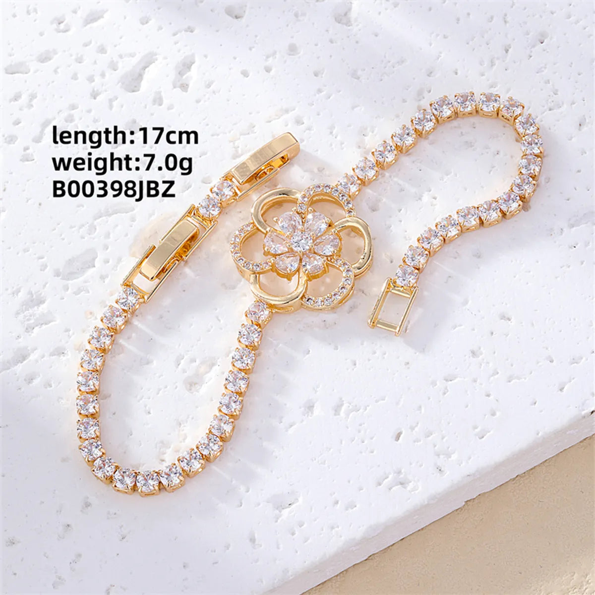 Casual Sweet Heart Shape Flower Butterfly Copper Inlay Zircon Bracelets