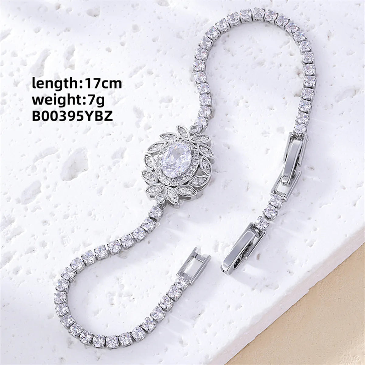 Casual Sweet Heart Shape Flower Butterfly Copper Inlay Zircon Bracelets