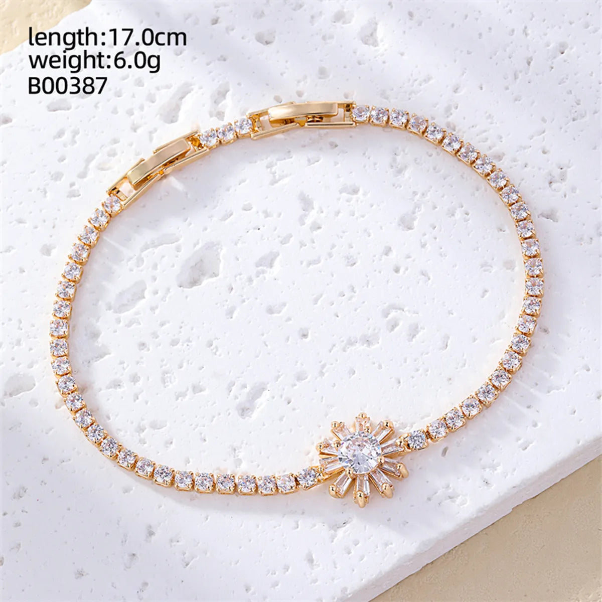 Casual Sweet Heart Shape Flower Butterfly Copper Inlay Zircon Bracelets