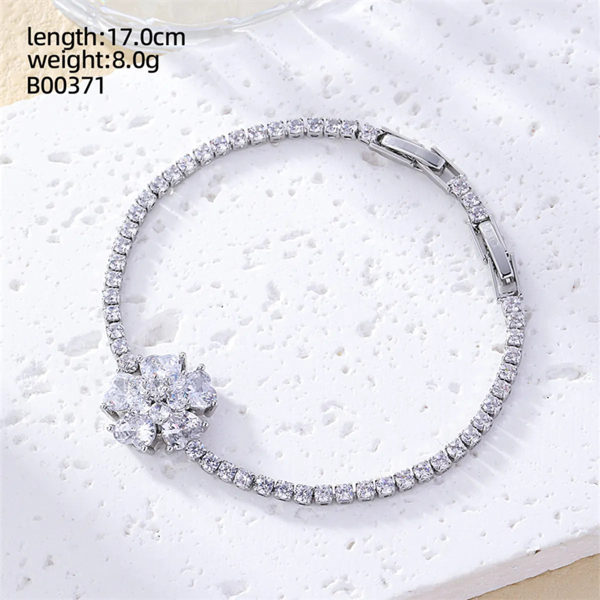 Casual Sweet Heart Shape Flower Butterfly Copper Inlay Zircon Bracelets