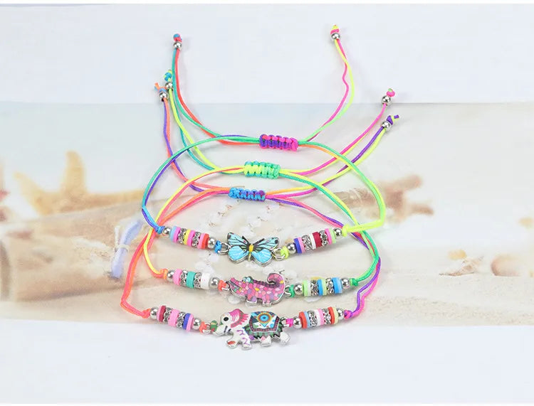 Casual Sweet Printing Butterfly Alloy Rope Unisex Bracelets