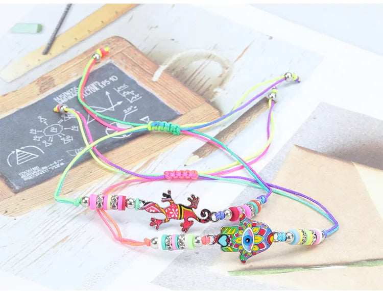 Casual Sweet Printing Butterfly Alloy Rope Unisex Bracelets