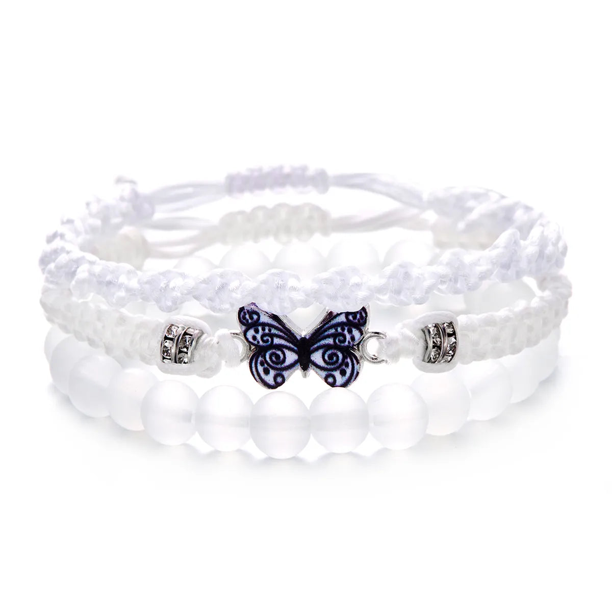 Casual Sweet Simple Style Butterfly Alloy Polyester Stone Wholesale Bracelets Drawstring Bracelets