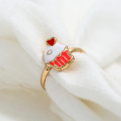 Casual Tropical Heart Shape Alloy Enamel Women'S Rings