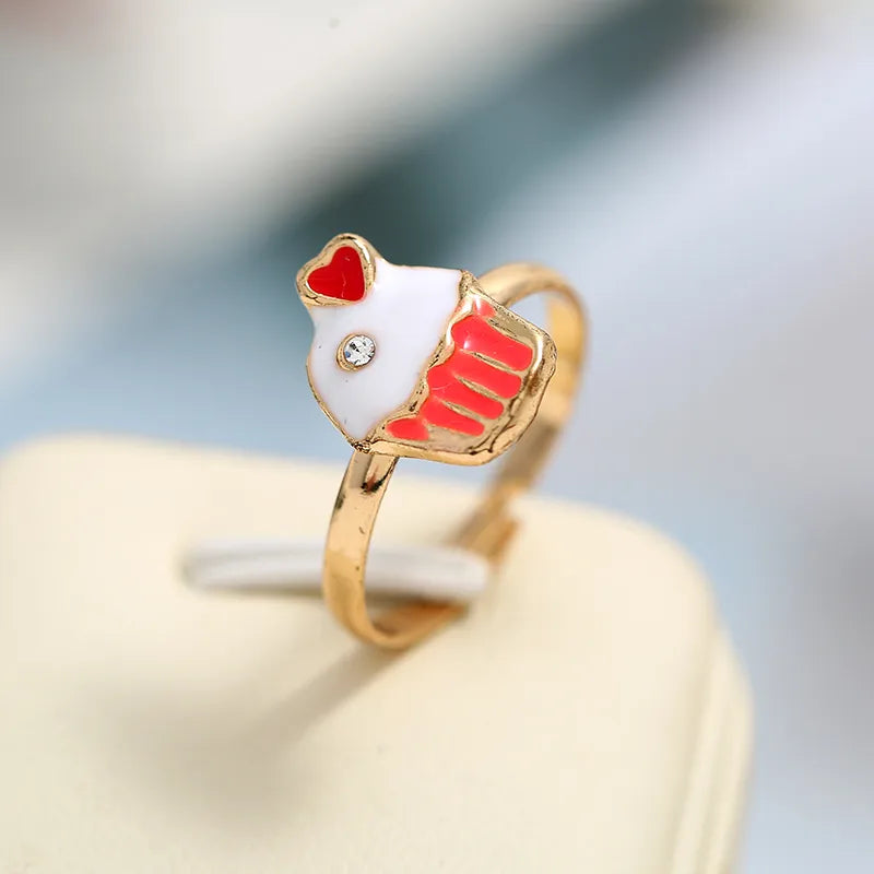 Casual Tropical Heart Shape Alloy Enamel Women'S Rings