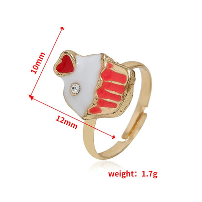 Casual Tropical Heart Shape Alloy Enamel Women'S Rings