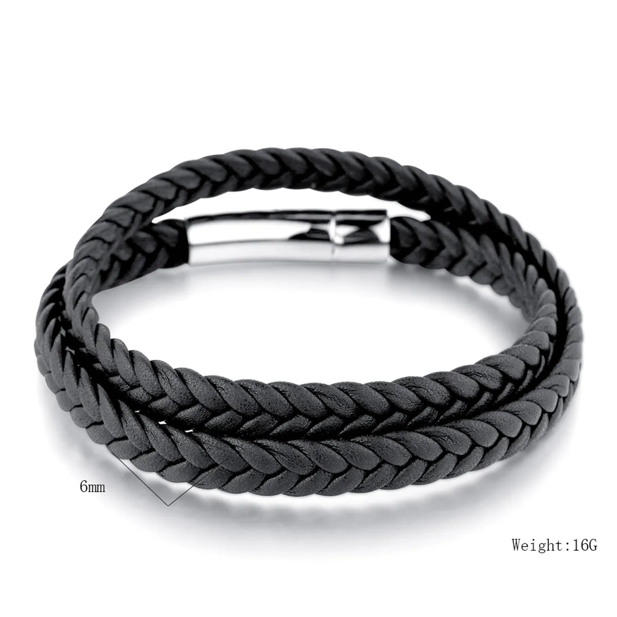 Casual Twist Stainless Steel Pu Leather Braid None Unisex Wristband