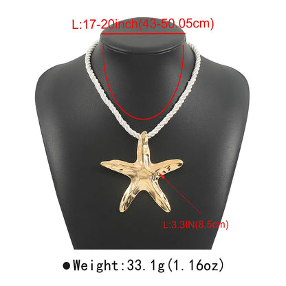 Casual Vacation Beach Starfish Conch Pearl Alloy Beaded Women'S Earrings Necklace