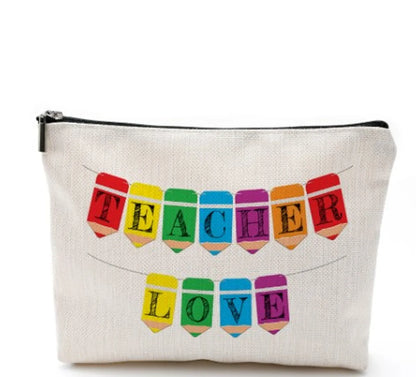 Casual Vacation Cartoon Cotton And Linen Storage Bag Makeup Bags