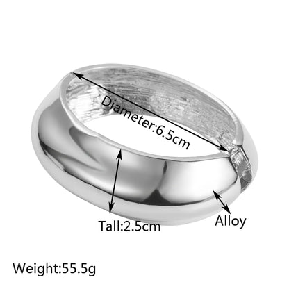 Casual Vacation Classic Style Solid Color Gold Plated Silver Plated Alloy Wholesale Bangle