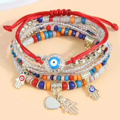 Casual Vacation Devil's Eye Alloy Rope Wholesale Bracelets