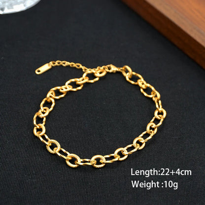 Casual Vacation Geometric 304 Stainless Steel Titanium Steel Gold Plated Women'S Anklet